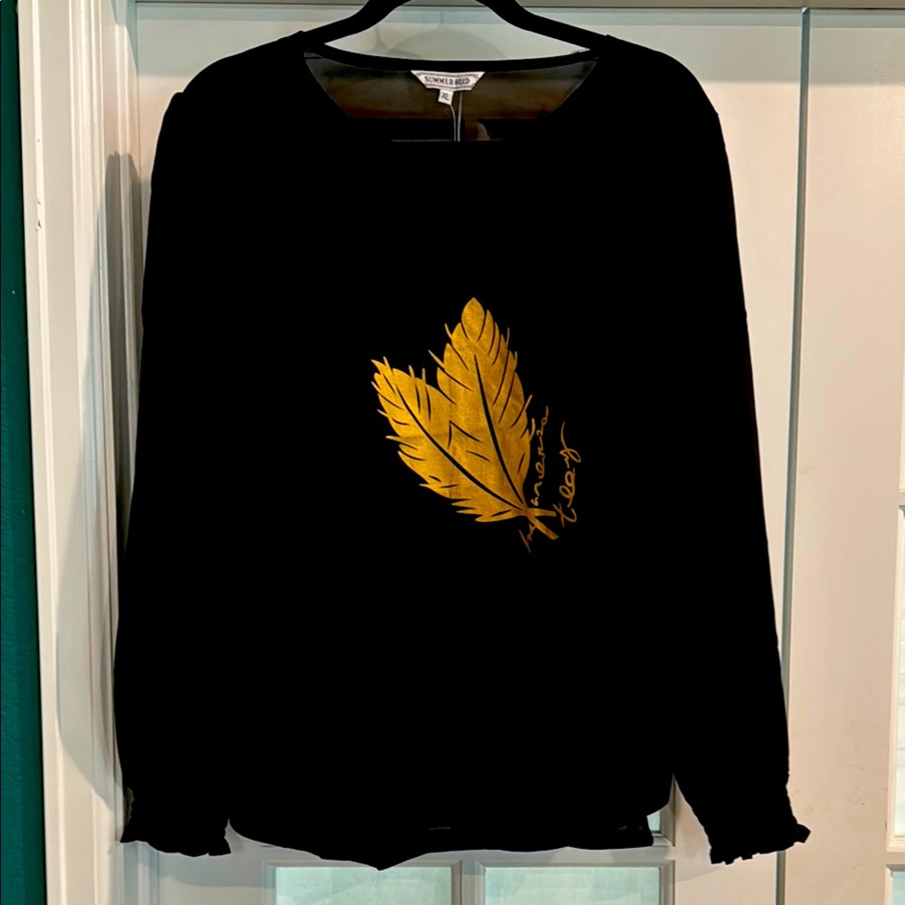 Summer Bird Black and Gold Blouse